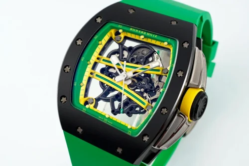 RM61-01 APSF Black Ceramic/RU Skeleton Dial on Green Rubber Strap RMUL2 Super Clon - Image 3