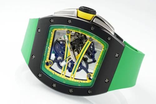 RM61-01 APSF Black Ceramic/RU Skeleton Dial on Green Rubber Strap RMUL2 Super Clon - Image 5