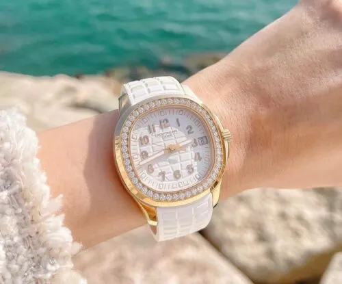 Aquanaut 5067A RG PPF 1:1 Best Edition White Textured Dial on White Rubber Strap RONDA Quartz - Image 5