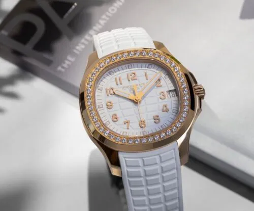 Aquanaut 5067A RG PPF 1:1 Best Edition White Textured Dial on White Rubber Strap RONDA Quartz - Image 4