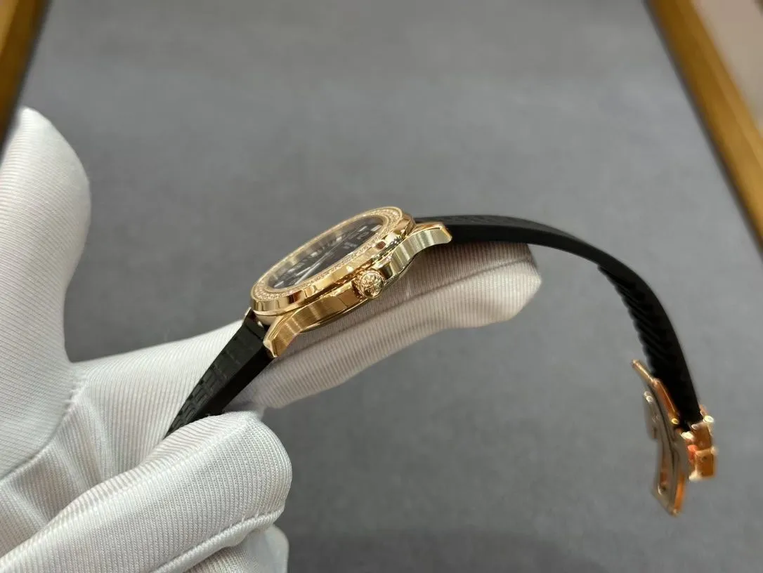 Aquanaut 5067A RG PPF 1:1 Best Edition Black Textured Dial on Black Rubber Strap Ronda Quartz - Image 5