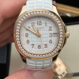 Aquanaut 5068 RG PPF 1:1 Best Edition White Textured Dial on White Rubber Strap 324CS