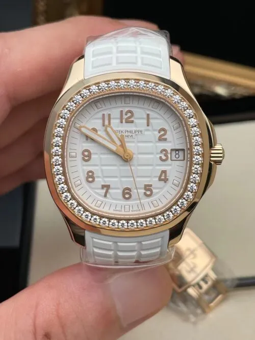 Aquanaut 5067A RG PPF 1:1 Best Edition White Textured Dial on White Rubber Strap RONDA Quartz - Image 3