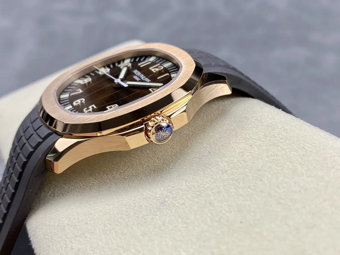 Aquanaut 5167 40mm RG 3KF 1:1 Best Edition Brown Dial on Black Rubber Strap A330 Super Clone - Image 6