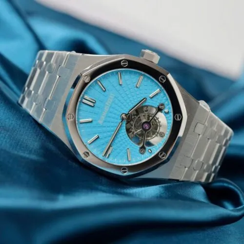 Audemars Piguet Royal Oak Flying Tourbillon 41mm with Tiffany Blue Dial - Image 4