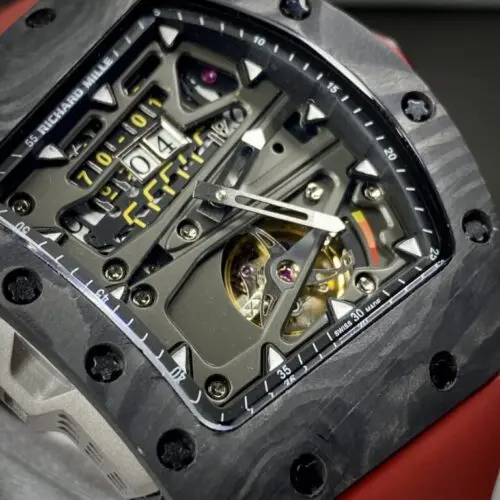 Richard Mille RM70-01 Carbon with Red Rubber Strap 45mm - Image 6