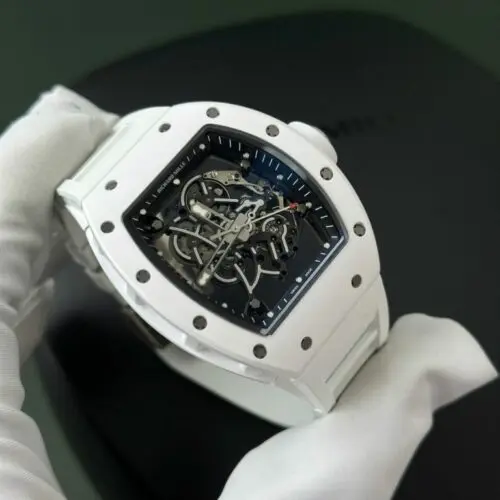 Richard Mille RM055 White Ceramic Rubber Strap ZF Factory 50mm - Image 2