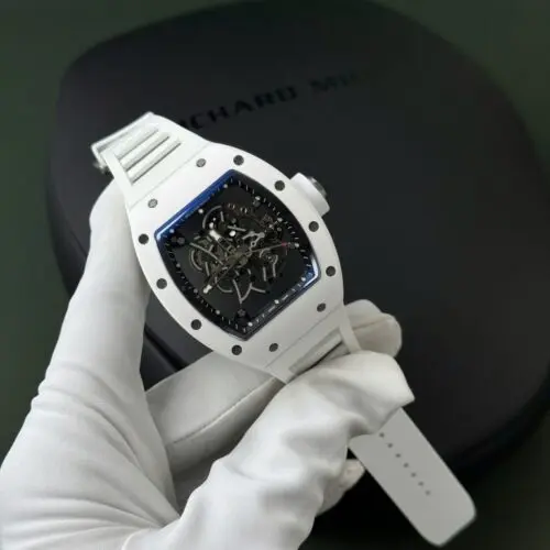 Richard Mille RM055 White Ceramic Rubber Strap ZF Factory 50mm - Image 3
