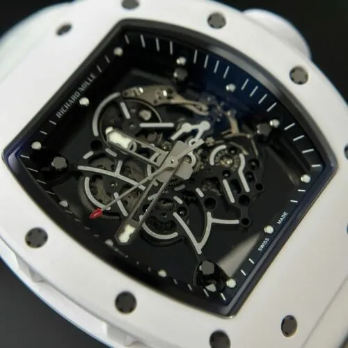 Richard Mille RM055 White Ceramic Rubber Strap ZF Factory 50mm - Image 4
