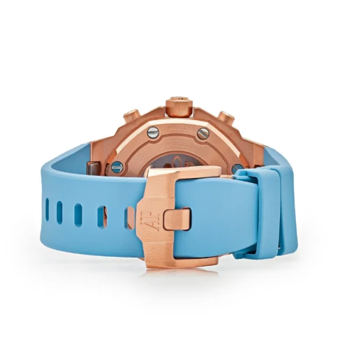 Audemars Piguet Royal Oak Offshore Chronograph Rose Gold Blue Dial Diamond Beze - Image 5