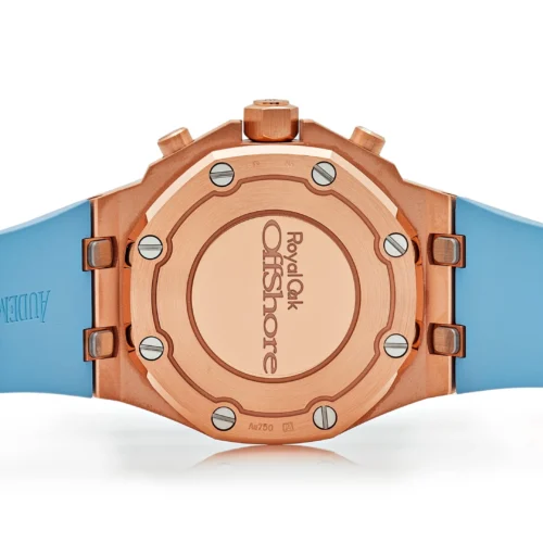 Audemars Piguet Royal Oak Offshore Chronograph Rose Gold Blue Dial Diamond Beze - Image 6
