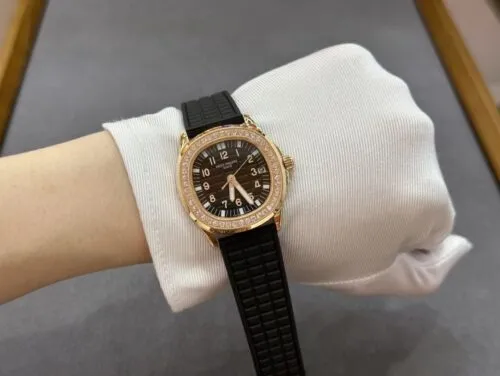 Aquanaut 5067A RG PPF 1:1 Best Edition Black Textured Dial on Black Rubber Strap Ronda Quartz - Image 4