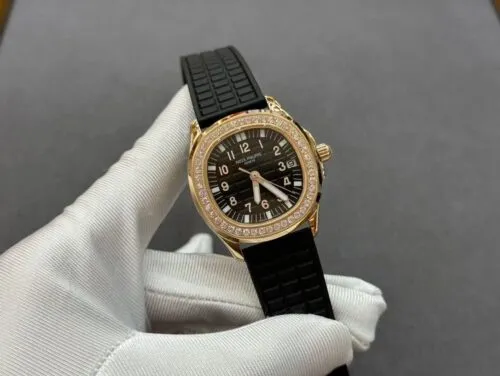 Aquanaut 5067A RG PPF 1:1 Best Edition Black Textured Dial on Black Rubber Strap Ronda Quartz - Image 3