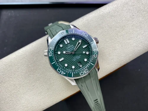 Omega 2022 Green Seahorse 300 with Black Balance Wheel 8800 Movement - Image 4
