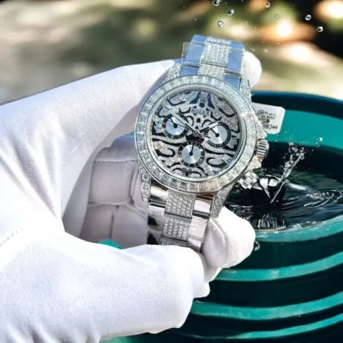 Rolex Cosmograph Daytona 40mm Eye of the Tiger Custom with Moissanite Diamonds - Image 3