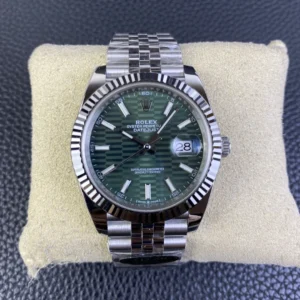 Rolex DateJust 41mm 126334-0030 Clean Factory 1:1 Green Fluted Dial on SS Jubilee Bracelet Super Clone