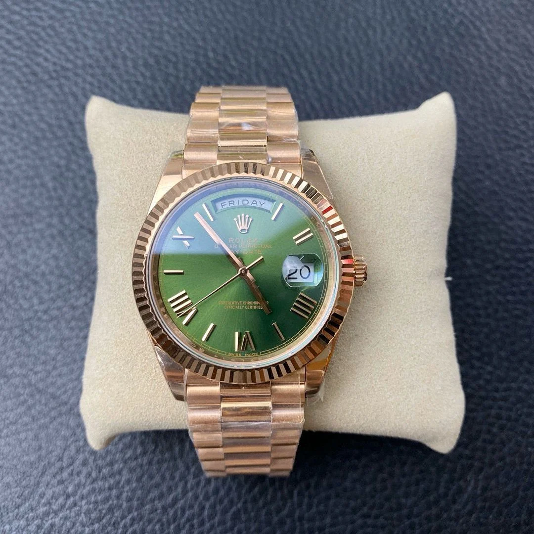 Rolex Day-Date 40 Yellow Gold Green Roman Dial 228238 Super Clone