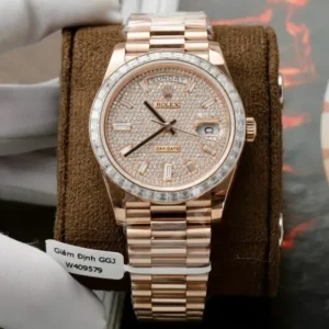 Rolex Day-Date Gold Wrapped + Moissanite Baguette Diamonds GMF 40mm