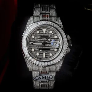 Rolex GMT Master II 40mm Custom Full CZ – AMG Factory